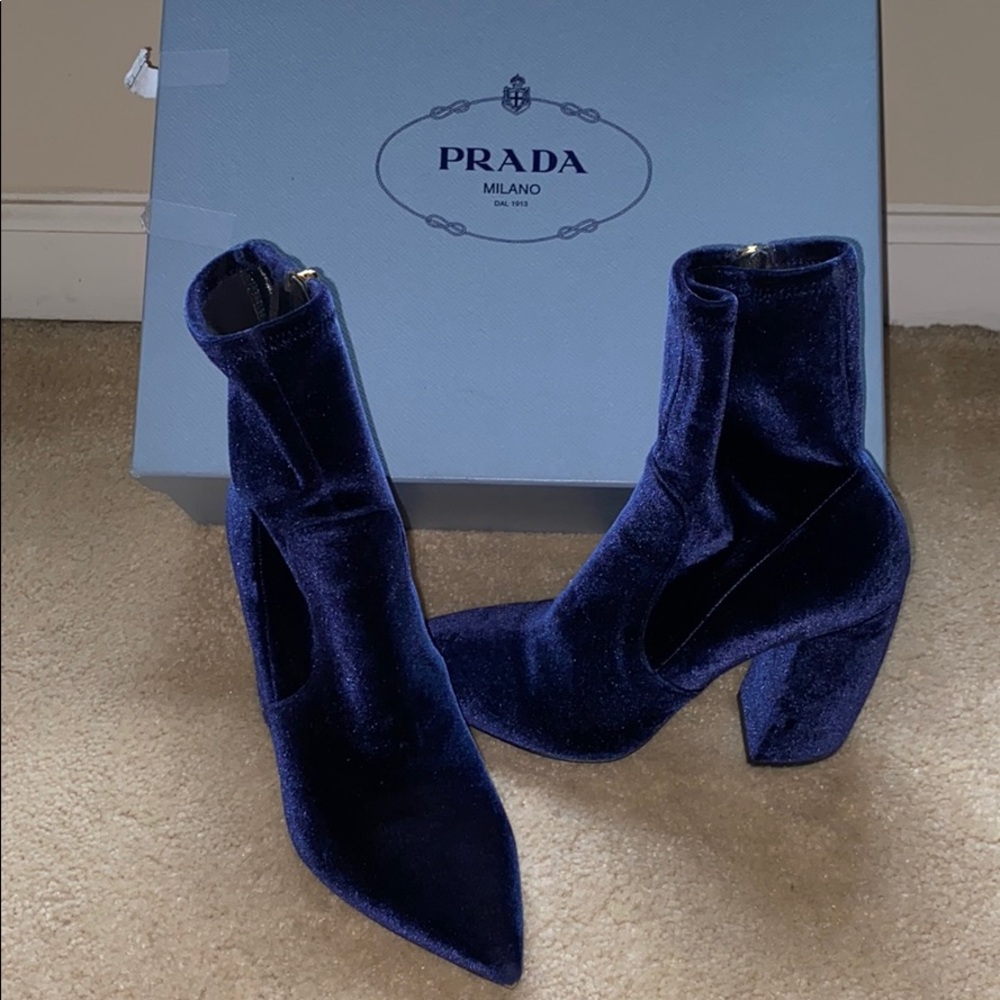 Prada Velluto Stretch Booties 38 1/2
